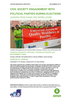 Civil Society Engagement with Political Parties During Elections
