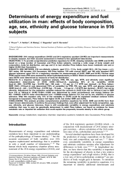 Determinants of energy expenditure and fuel utilization in