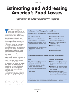 Estimating and Addressing America`s Food Losses