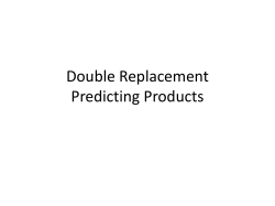 1 Double Replacement and finishing reaction