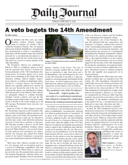 A veto begets the 14th Amendment