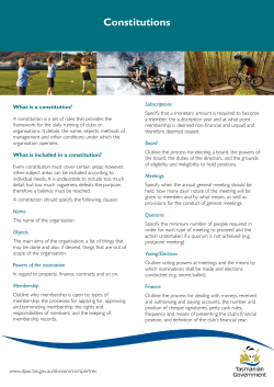 Constitutions - Department of Premier and Cabinet