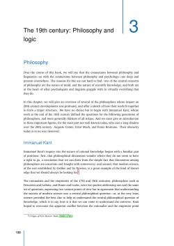 The 19th century: Philosophy and logic
