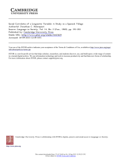 Social Correlates of a Linguistic Variable: A Study in a Spanish