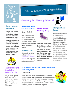 January is Literacy Month! CAP-C January 2011