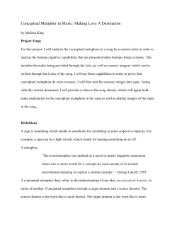 Conceptual Metaphor in Music: Making Love A Destination