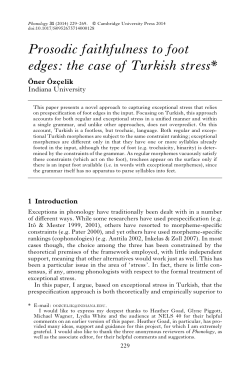 Prosodic faithfulness to foot edges: the case of Turkish stress*