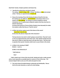 Dead Poets` Society- Analysis questions and Answer Key 1