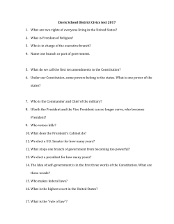 Davis School District Civics test 2017 1. What are two rights of