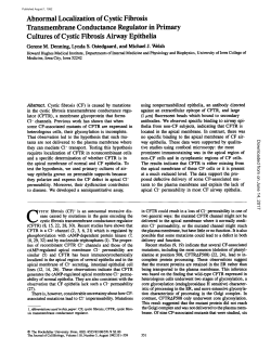 Abnormal Localization of Cystic Fibrosis Transmembrane
