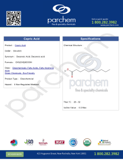 Capric Acid Specifications