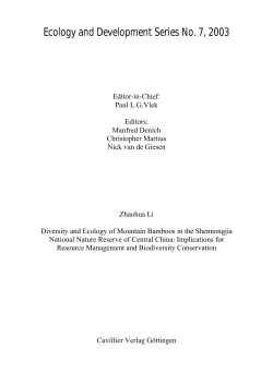 Diversity and ecology of mountain bamboos in the Shennongjia