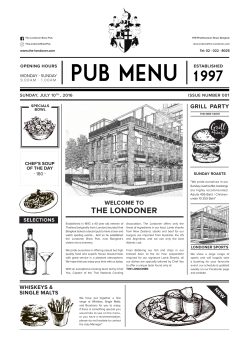 PUB MENU - The Londoner