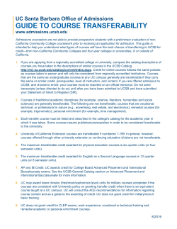 Guide to Course Transferability