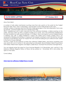CLUB NEWS LETTER 17th October 2013
