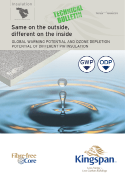 Technical Bulletin - Kingspan Insulation Indian Subcontinent, Middle