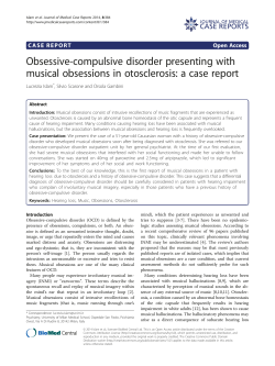 Obsessive-compulsive disorder presenting with musical obsessions