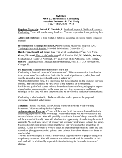 Syllabus MUS 273 Instrumental Conducting Associate Professor