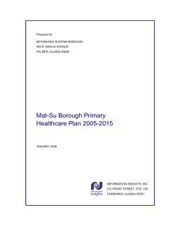 Mat-Su Borough Primary Healthcare Plan 2005-2015
