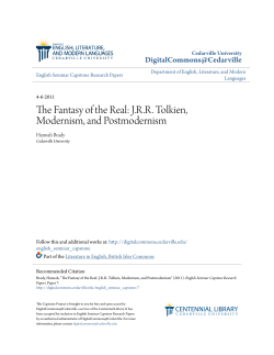 The Fantasy of the Real: J.R.R. Tolkien, Modernism, and