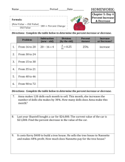 Chapter 5 Day 4 HW Percent Increase and Decrease