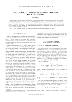 FRACTIONAL &ndash; ORDER FEEDBACK CONTROL OF A DC MOTOR