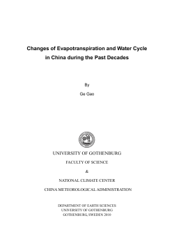 Changes of Evapotranspiration and Water Cycle in China