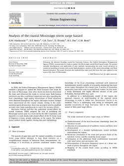 (2009), "Analysis of the Coastal Mississippi Storm Surge Hazard,"