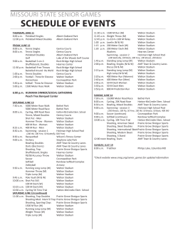 Missouri state senior GaMes Schedule of eventS