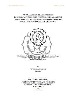 AN ANALYSIS ON TRANSLATION OF ECOLOGICAL TERMS INTO
