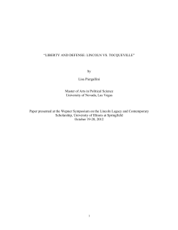 LIBERTY AND DEFENSE: LINCOLN VS. TOCQUEVILLE