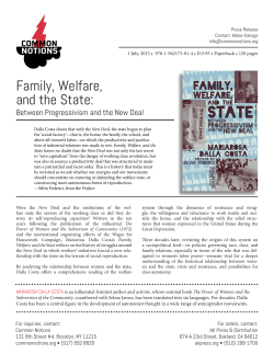 Family, Welfare, and the State: