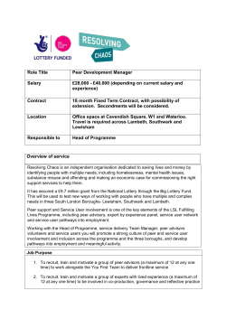 Role Title Peer Development Manager Salary &pound;28,000