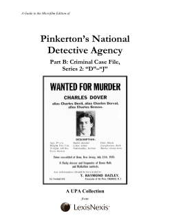 Pinkerton`s National Detective Agency