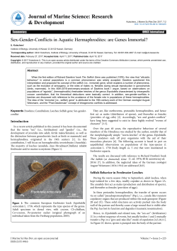 Sex-Gender-Conflicts in Aquatic Hermaphrodites