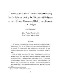 The Use of Inter-States Variation in GED Passing Standards for