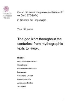 The god Þórr throughout the centuries: from