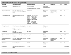 Clinical Lab Reference Range Guide