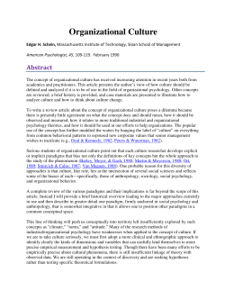 Organizational Culture