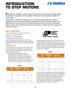 Introduction to Step Motors
