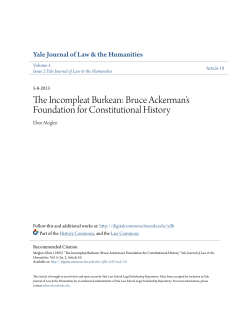 Bruce Ackerman`s Foundation for Constitutional History