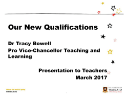 Our New Qualifications - The University of Waikato