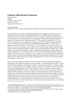 Computer Aided Design Techniques