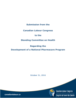Submission from the Canadian Labour Congress to the Standing