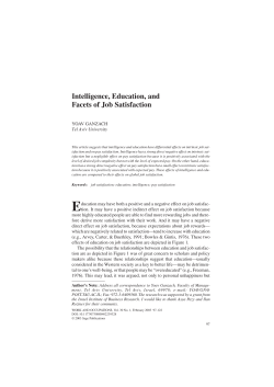 Intelligence, Education, and Facets of Job Satisfaction