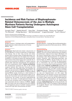 Incidence and Risk Factors of Bisphosphonate