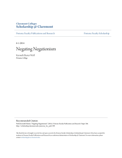 Negating Negationism - Scholarship @ Claremont