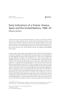 Early Indications of a Freeze: Greece, Spain and the United Nations