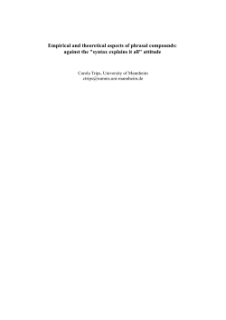 Empirical and theoretical aspects of phrasal compounds