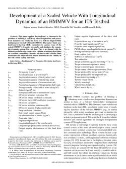 Development of a Scaled Vehicle With Longitudinal Dynamics